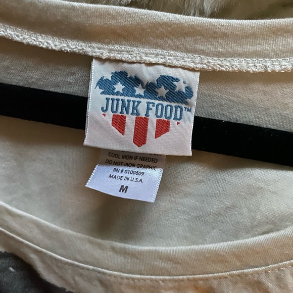 NEW Junk Food long sleeve graphic T-shorting cream with black graphic - Picture 8 of 9